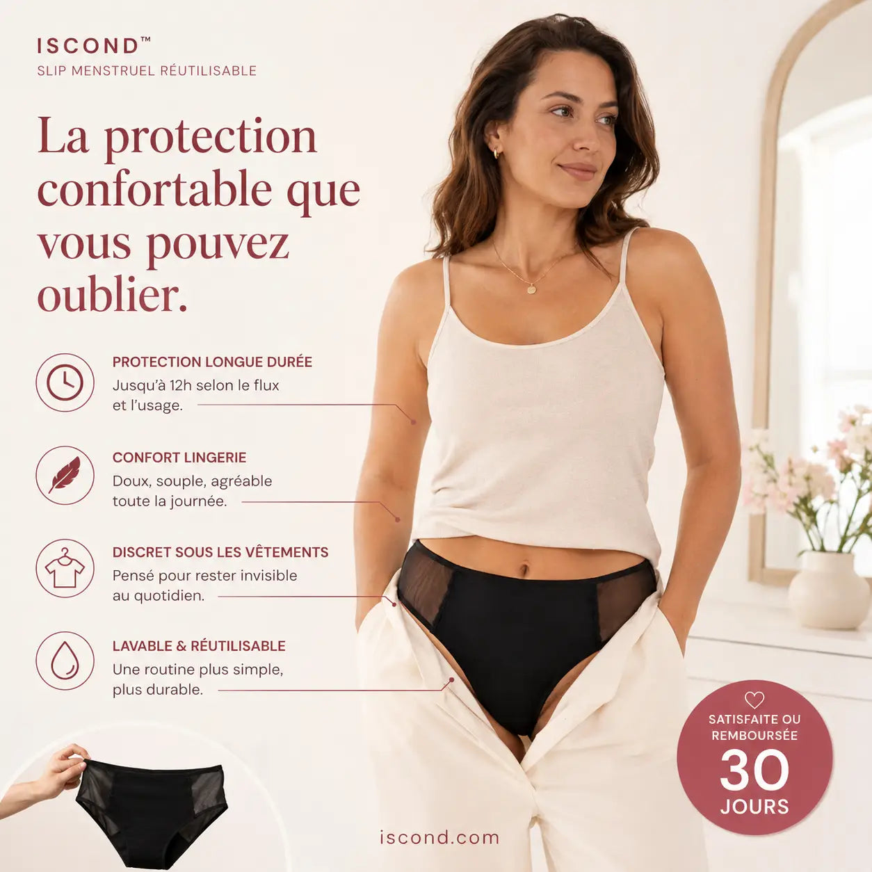 ISCOND™ – Slip Menstruel Anti-Fuite jusqu'à 12h