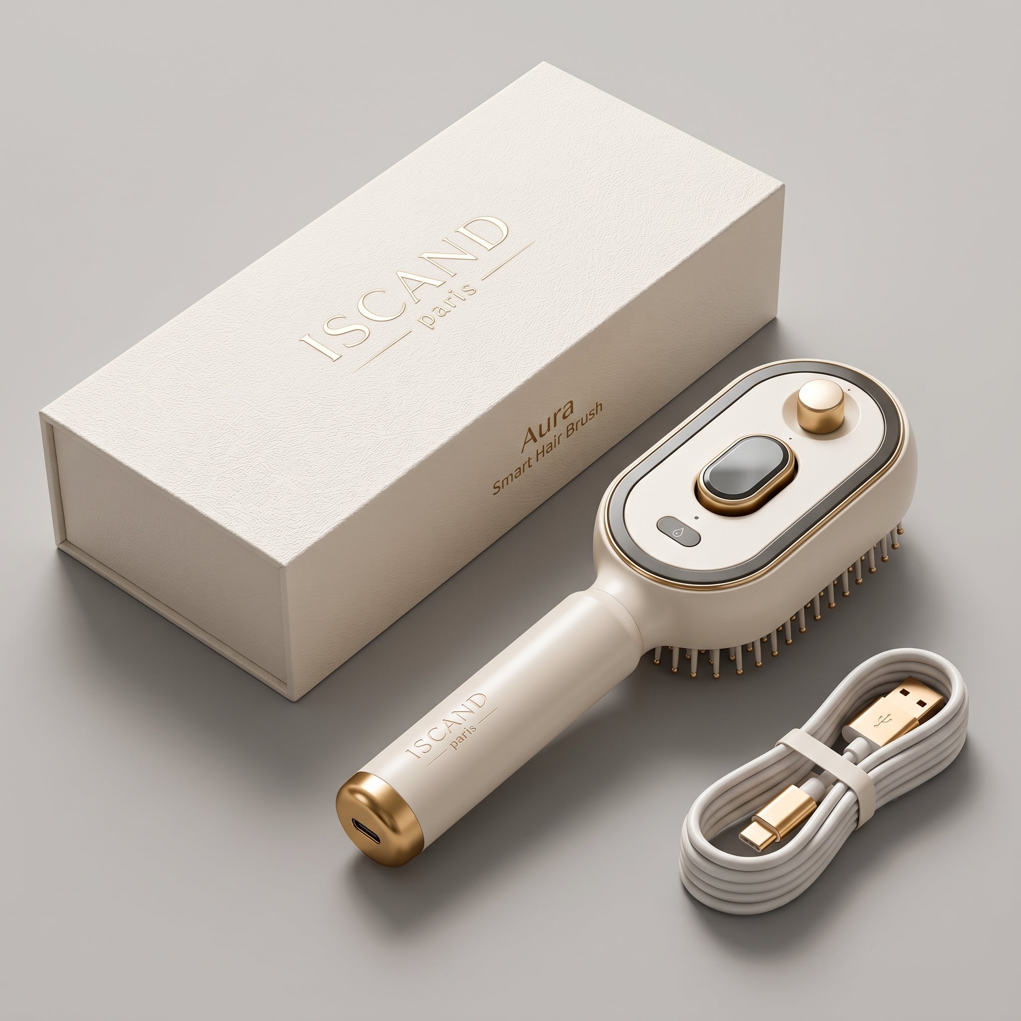 ISCAND Aura™ Brosse Intelligente de Soin Capillaire