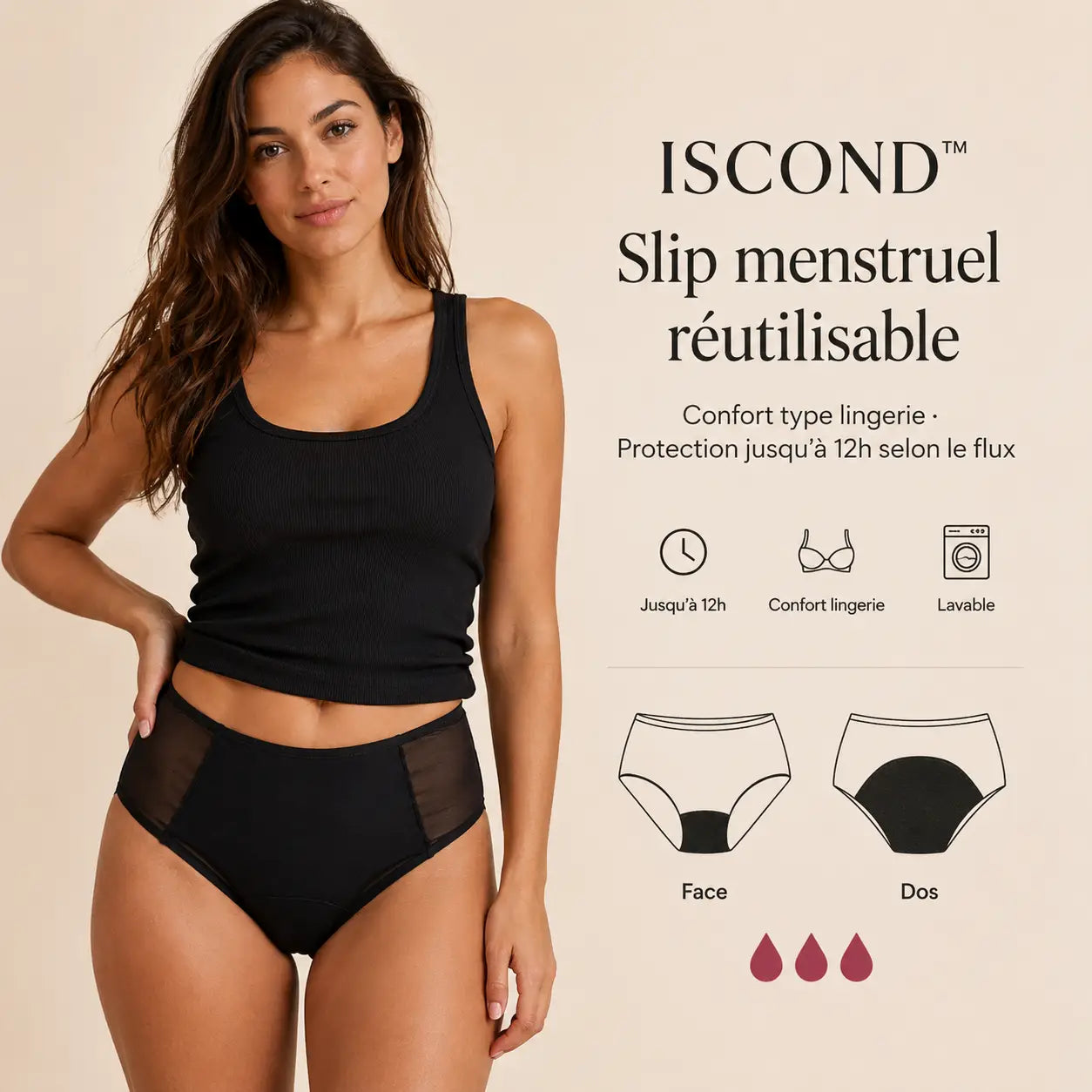 ISCOND™ – Slip Menstruel Anti-Fuite jusqu'à 12h